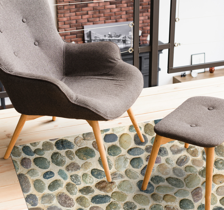 Tapis vinyle texture oeuvre de galets - TenStickers