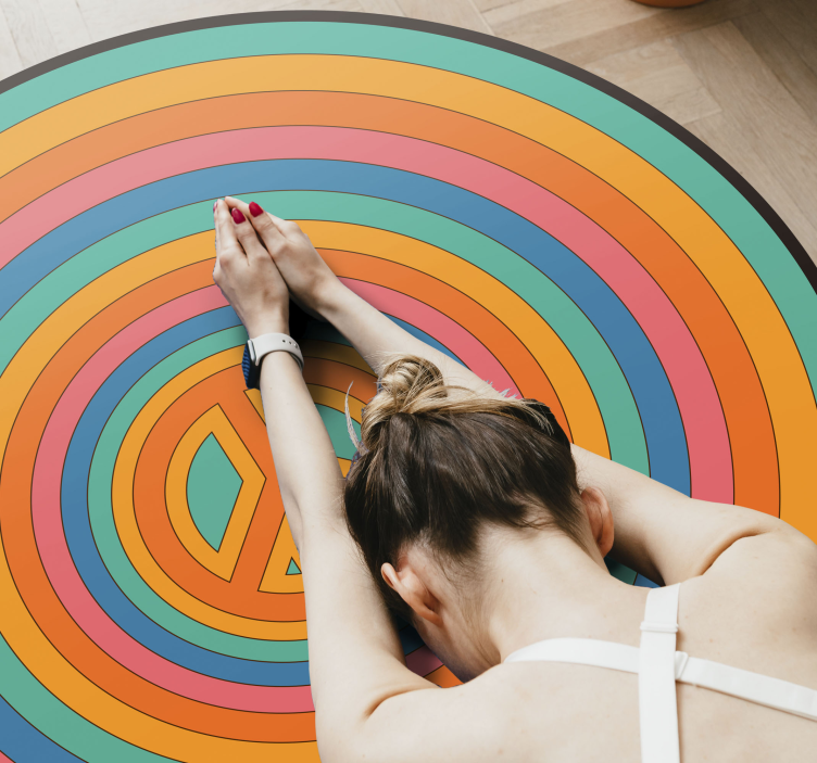 Tapis vinyle ado symbole de paix coloré - TenStickers