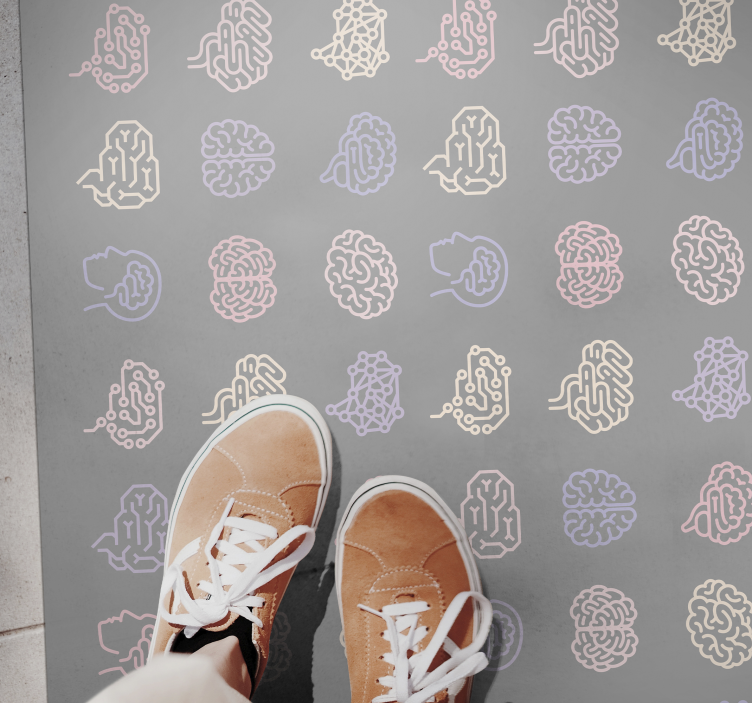 Tapis vinyle moderne Cerveaux pastel - TenStickers