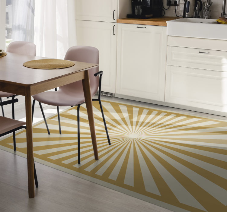 tapis vinyle moderne Tapis sunburst - TenStickers