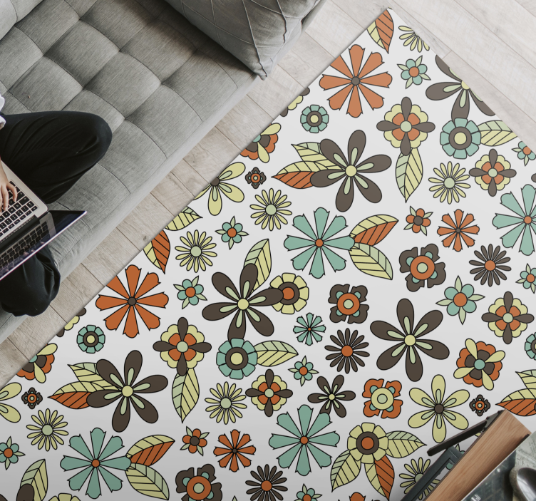 Tapis vinyle vintage design rétro des années 70 - TenStickers