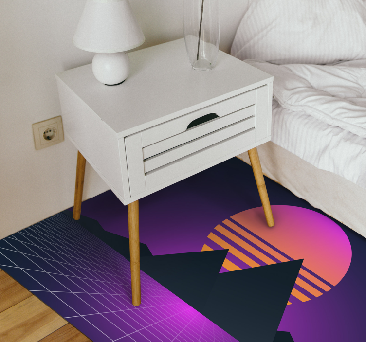 Tapis vinyle vintage géométrie rétro du coucher de soleil - TenStickers