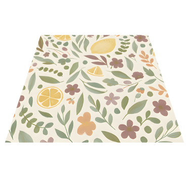 Tapis vinyle extérieur motif floral de citron - TenStickers