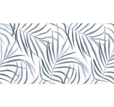 Tapis vinyle bleu conception de feuilles fines - TenStickers
