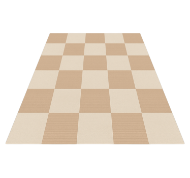 Tapis vinyle carré motif à carreaux beiges - TenStickers