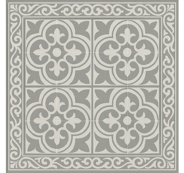 Tapis vinyle carré élégant carrelage gris - TenStickers