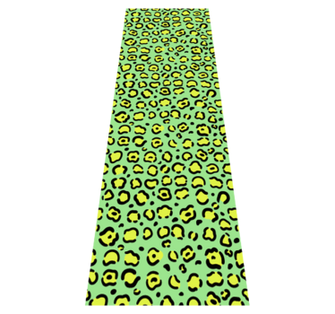 Tapis vinyle animal léopard coloré sur pistache - TenStickers