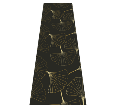 Tapis vinyle bureau feuilles de ginkgo charbon or - TenStickers