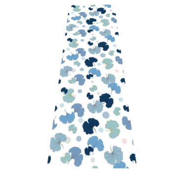 Tapis vinyle bureau feuille de ginkgo bleu - TenStickers