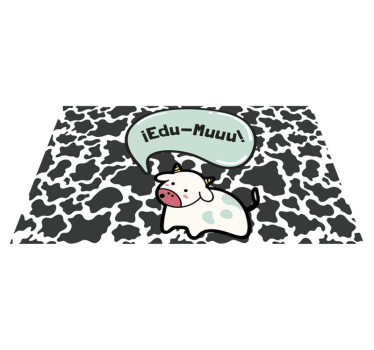 Tapis en vinyle pour enfant motif vache avec nom - TenStickers