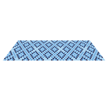 Tapis vinyle géométrique carrés bleus - TenStickers