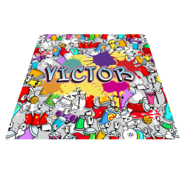 Tapis vinyle multicolore graffiti personnalisé - TenStickers