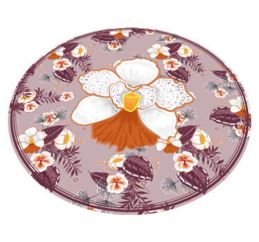 Tapis de salon rond à fleurs colorées - TenStickers