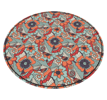 Tapis de salle à manger rond en vinyle à adhesif deco cachemire  - TenStickers