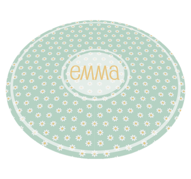 Tapis vinyle personnalisé cercle de marguerites sur mesure - TenStickers