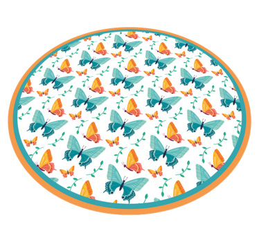 Tapis vinyle chambre bébé conception circulaire de papillon - TenStickers
