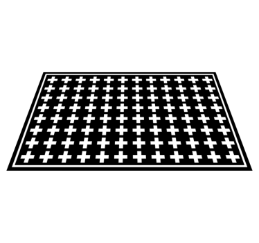 tapis minimaliste Croix blanche et noire - TenStickers