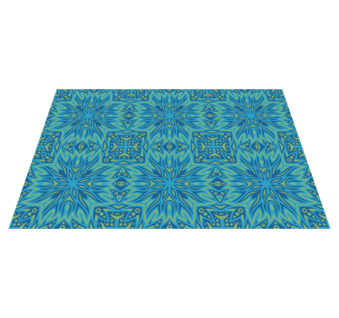 Tapis vinyle bleu symétrie inspirée du bleu - TenStickers