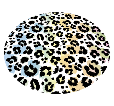 tapis salon vinyle rond léopard multicolore - TenStickers