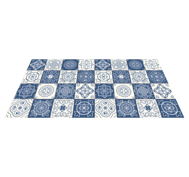 tapis vinyle ultra moderne Impression de carreaux bleus - TenStickers