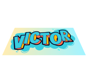 Tapis vinyle personnalise Nom personnalisable 3d - TenStickers