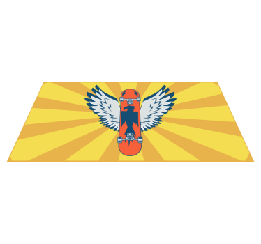 tapis vinyle pour chambre Planche à roulettes orange - TenStickers
