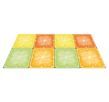 Tapis vinyle cuisine collage de tranches d'agrumes - TenStickers