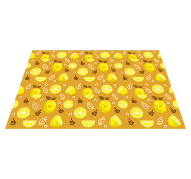 Tapis vinyle nature motif citron joyeux - TenStickers