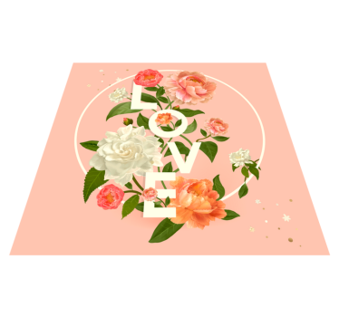 Tapis vinyl avec citation Texte d'amour de pivoine - TenStickers