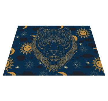 Tapis vinyle animal tigre et soleils - TenStickers