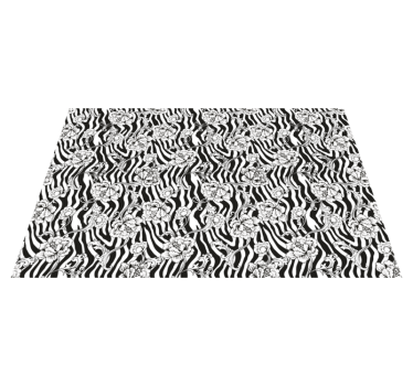 Tapis vinyle animal motif zèbre floral - TenStickers