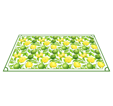 Tapis vinyle cuisine motif citrons jaunes et verts - TenStickers