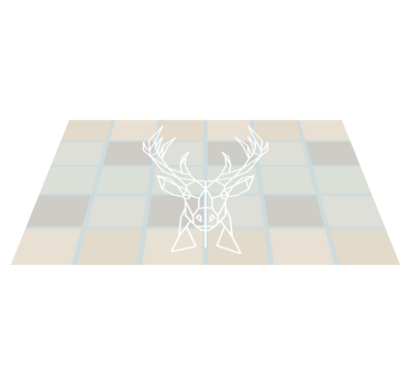 Tapis vinyle animal exposition géométrique de cerfs - TenStickers