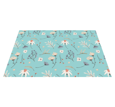 tapis vinyle pour bureau Fleurs et feuilles - TenStickers