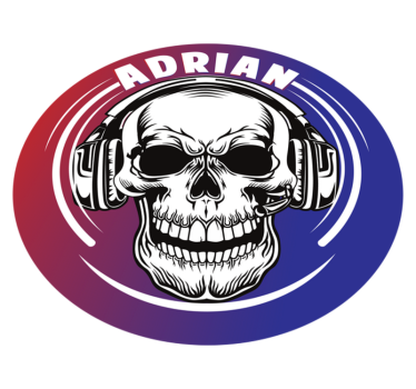 Tapis vinyle ado casque personnalisé avec tête de mort - TenStickers
