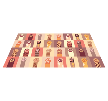 Tapis vinyle animal empreintes de pattes vibrantes - TenStickers