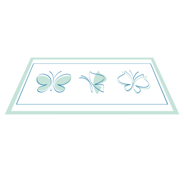 Tapis vinyle animal motif trio de papillons - TenStickers