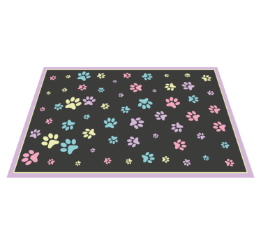 Tapis vinyle animal empreintes de pattes colorées - TenStickers