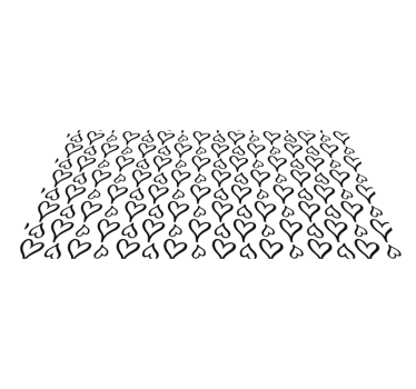 Tapis rectangulaire Icônes de coeur illustrées en noir - TenStickers