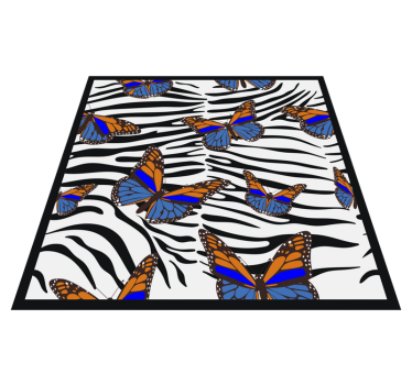 Tapis vinyle animal motif papillon zèbre - TenStickers