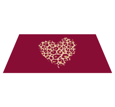 Tapis vinyle animal motif cœur - TenStickers