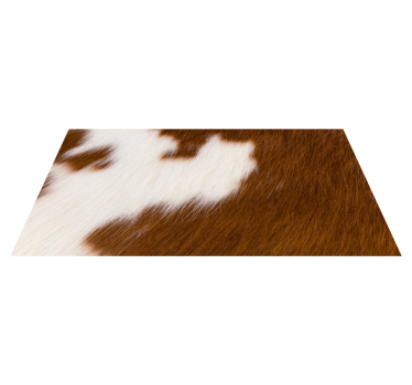 Tapis rectangulaire Texture de fourrure de vache blanche brune - TenStickers