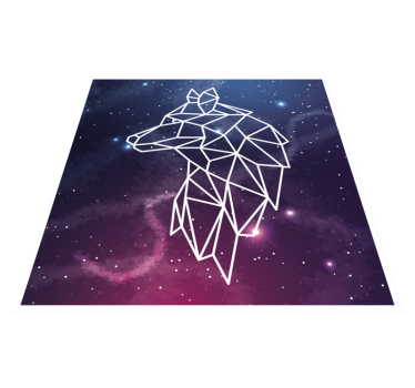 Tapis vinyle animal silhouette d'ours géométrique - TenStickers