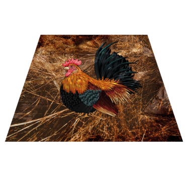 Tapis vinyle animal coq vibrant en couleur - TenStickers