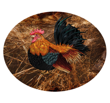 Tapis vinyle animal représentation de coq coloré - TenStickers