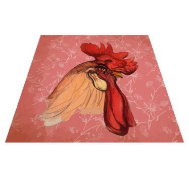 Tapis vinyle animal motif floral de coq - TenStickers