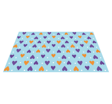 Tapis vinyle ado motif de coeur coloré - TenStickers