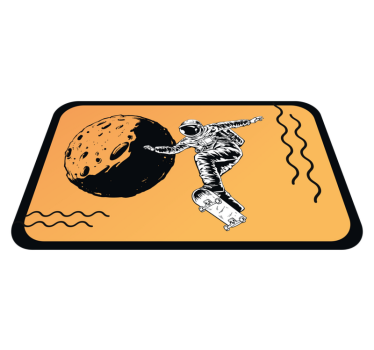 Tapis vinyle pour chambre Skateboard astronaute dessiné à la main - TenStickers
