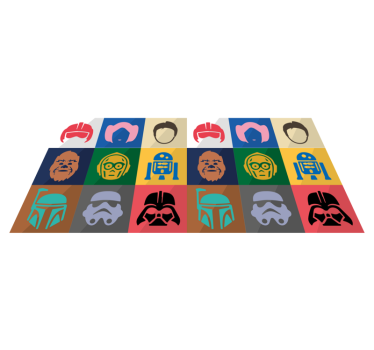 Tapis vinyle ado visages des personnages du film - TenStickers