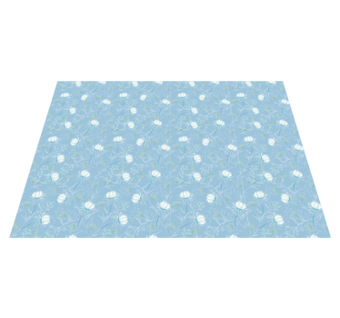 Tapis vinyle bleu motif de feuille botanique - TenStickers